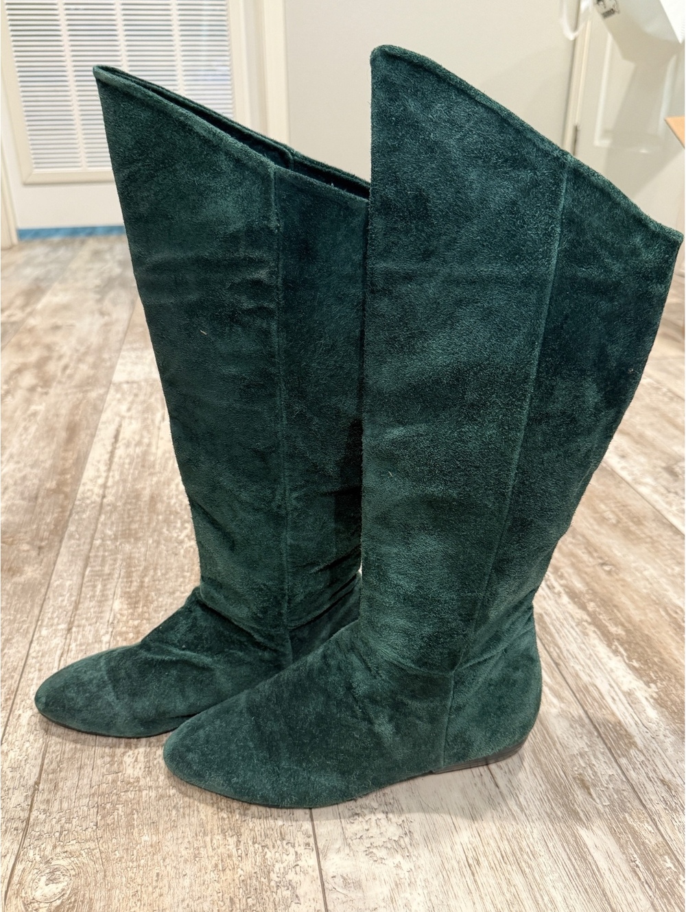 Classique Women 7 Green Suede Leather Tall Boots Boho